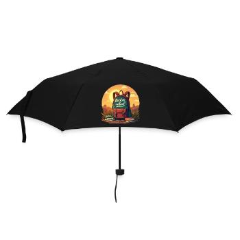 Zurück zu Schule, Rucksack und Bücher - Regenschirm (klein) - Schwarz - Vorne