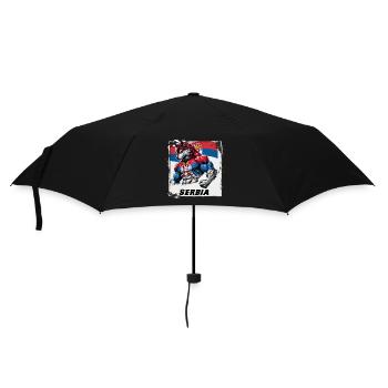 Motif du drapeau du loup de Serbie - Parapluie standard - noir - Devant