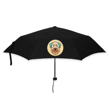 Pelage doux Wheaten Terrier Chien Race Dessin animé Animal de compagnie - Parapluie standard - noir - Devant