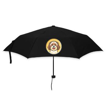 Tibetan Terrier Dog Breed Cartoon Kawaii Clipart - Umbrella (small) - black - Front