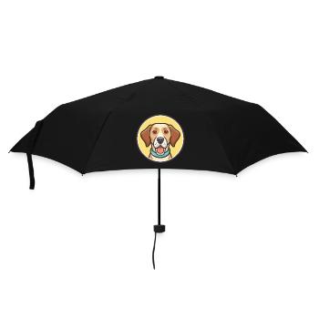 Treeing Cur Dog Breed Funny Cartoon Kawaii Clipart - Umbrella (small) - black - Front