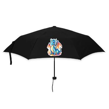 Drache Wasserfarben - Regenschirm (klein) - Schwarz - Vorne