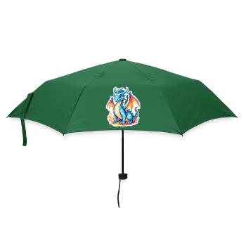 Drache Wasserfarben - Regenschirm (klein) - Flaschengrün - Vorne