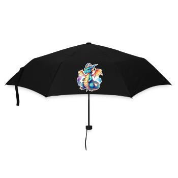 Drache Wasserfarben - Regenschirm (klein) - Schwarz - Vorne