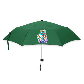 Drache Wasserfarben - Regenschirm (klein) - Flaschengrün - Vorne