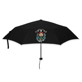 Pirat Neo Traditional Stil - Regenschirm (klein) - Schwarz - Vorne