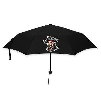 Pirat Neo Traditional Stil - Regenschirm (klein) - Schwarz - Vorne