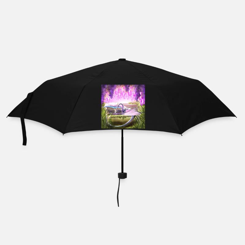 Zauberhafte Begegnung im Blütengarten - Regenschirm (klein) - Schwarz