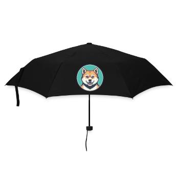 Akita Inu Dog Breed Cartoon Kawaii Clipart Animal - Umbrella (small) - black - Front