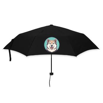Akbash Hund Rasse Cartoon Kawaii Clipart Tier Haustier - Regenschirm (klein) - Schwarz - Vorne