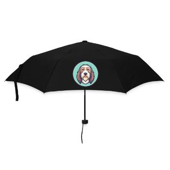 Basset Griffon Vendeen Hunderasse Karikatur Kawaii - Regenschirm (klein) - Schwarz - Vorne
