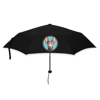 American Hairless Terrier Chien Race Dessin animé Kawaii - Parapluie standard - noir - Devant
