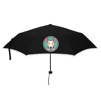 Bullterrier Miniatur Hund Rasse Karikatur Kawaii - Regenschirm (klein) - Schwarz - Vorne