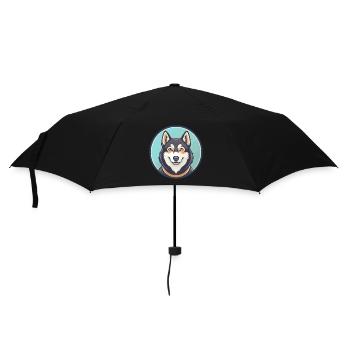 Chukotka Sled Dog Breed Cartoon Kawaii Clipart Pet - Umbrella (small) - black - Front