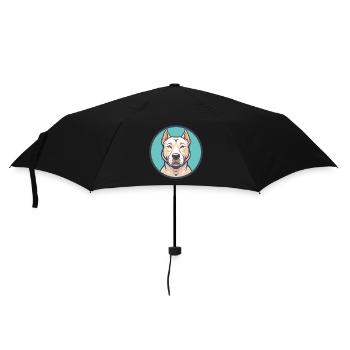 Dogue Argentino Chien Race Dessin animé Kawaii Clipart - Parapluie standard - noir - Devant