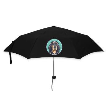 Griechischer Hase Hund Rasse Karikatur Kawaii Clipart - Regenschirm (klein) - Schwarz - Vorne
