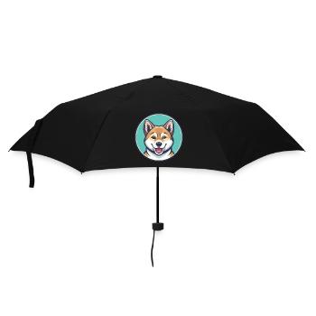 Hokkaido Dog Breed Colorful Cartoon Kawaii Clipart - Umbrella (small) - black - Front