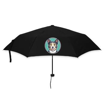 Möwe Terrier Hund Rasse Cartoon Kawaii Clipart Haustier - Regenschirm (klein) - Schwarz - Vorne