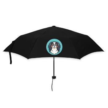 Japanese Chin Dog Breed Cartoon Kawaii Clipart Pet - Umbrella (small) - black - Front