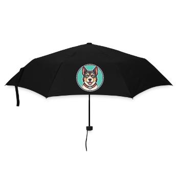 Kars race de chien dessin animé Kawaii Clipart Illustration - Parapluie standard - noir - Devant