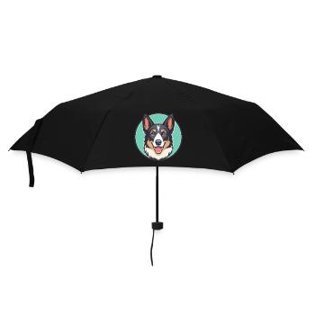 Chien de berger de Majorque Race Dessin animé Kawaii Clipart - Parapluie standard - noir - Devant