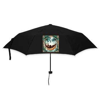 Pension de retraite Ours Retraité Palmiers Cadeau - Parapluie standard - noir - Devant