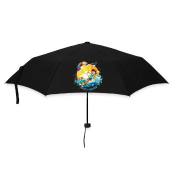Colorful illustration of a kite surfer - Umbrella (small) - black - Front
