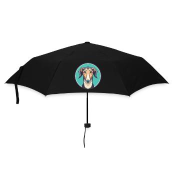 Vieux lévrier croate race de chien dessin animé Kawaii - Parapluie standard - noir - Devant