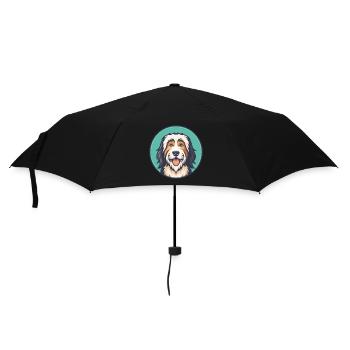 Polnischer Schäferhund Hunderasse Karikatur Kawaii Haustier - Regenschirm (klein) - Schwarz - Vorne