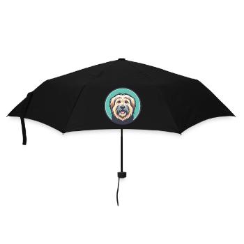 Pyrenäen Schäferhund Hunderasse Cartoon Kawaii Clipart - Regenschirm (klein) - Schwarz - Vorne