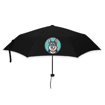 Saarlooswolfhond Dog Breed Cartoon Kawaii Clipart - Umbrella (small) - black - Front