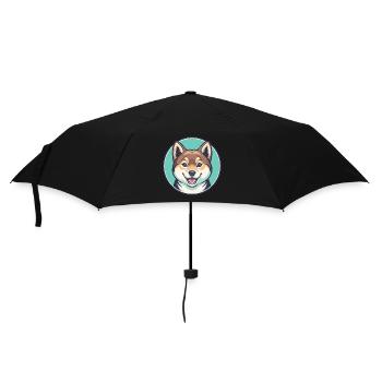 Shiba Inu Chien Race Dessin animé Kawaii Clipart Animal - Parapluie standard - noir - Devant