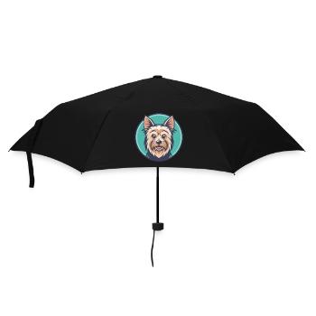 Silky Terrier Chien Race Dessin animé Kawaii Clipart Animal de compagnie - Parapluie standard - noir - Devant