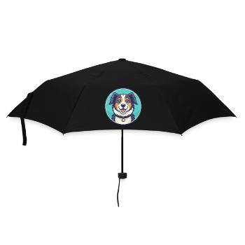 Smithfield Dog Breed Cartoon Kawaii Clipart Animal - Umbrella (small) - black - Front