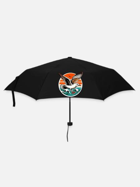Möwe - Regenschirm (klein) - Schwarz