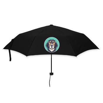 Chien de Styrie à poil grossier chien race dessin animé animal de compagnie - Parapluie standard - noir - Devant