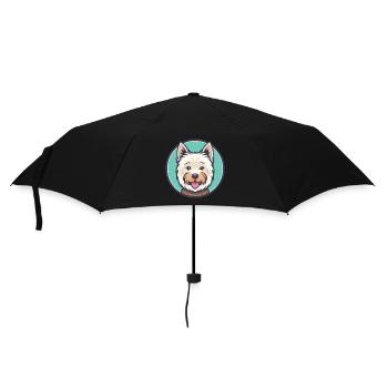 Westie Dog Breed Cartoon Kawaii Clipart Animal Pet - Umbrella (small) - black - Front