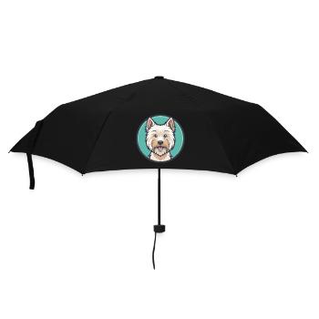 West Highland Terrier Dog Breed Cartoon Kawaii Pet - Umbrella (small) - black - Front