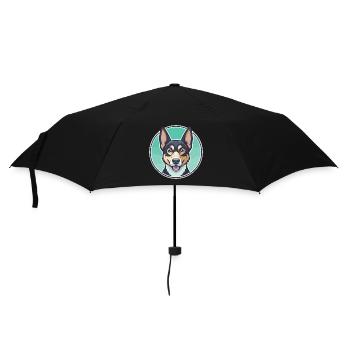 Schweizer Laufhund Hunderasse Cartoon Kawaii Clipart - Regenschirm (klein) - Schwarz - Vorne