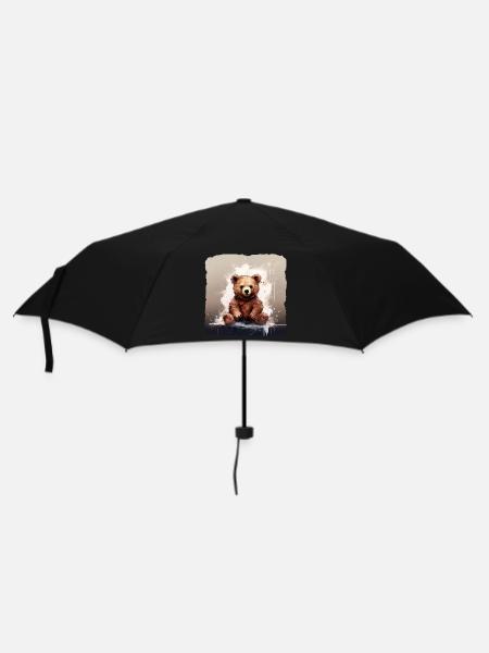 Brown Teddy Bear - Umbrella (small) - black