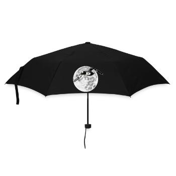 Eule vor Mond - Regenschirm (klein) - Schwarz - Vorne