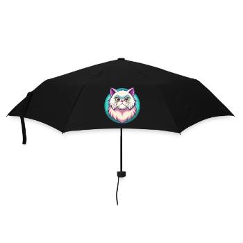 Colorpoint Chat Persan Race Dessin Animé Kawaii Animal - Parapluie standard - noir - Devant