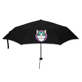 American Wirehair Cat Breed Cartoon Kawaii Animal - Umbrella (small) - black - Front