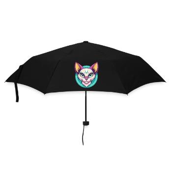 Khao Manee Chat Race Dessin Animé Kawaii Animal Pet - Parapluie standard - noir - Devant