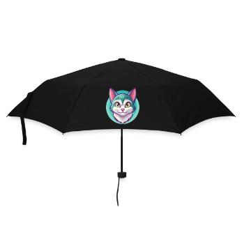 Europäisch Kurzhaarkatze Rasse Karikatur Kawaii Tier - Regenschirm (klein) - Schwarz - Vorne