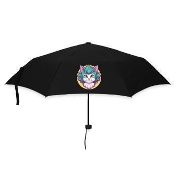 Laperm Chat Race Dessin Animé Kawaii Animal Pet - Parapluie standard - noir - Devant