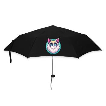 Ragdoll Chat Race Dessin Animé Kawaii Animal Pet - Parapluie standard - noir - Devant