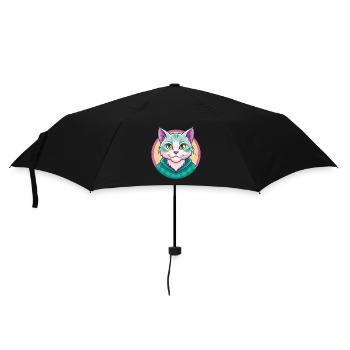 Scottish Straight Cat Breed Cartoon Kawaii Animal - Umbrella (small) - black - Front