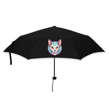 Singapura Katzenrasse Karikatur Kawaii Tier Haustier - Regenschirm (klein) - Schwarz - Vorne