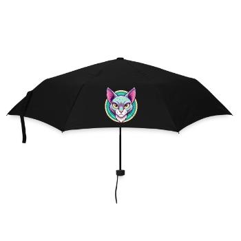 Korat Chat Race Dessin Animé Kawaii Animal Pet - Parapluie standard - noir - Devant